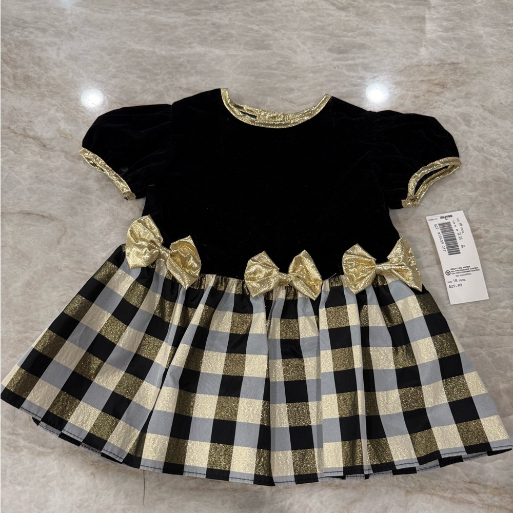 New vintage Jo Lene sears velvet Dress with Bows